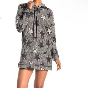NWOT SPLENDID Metallic Star Sweatshirt dress x Small oversized
